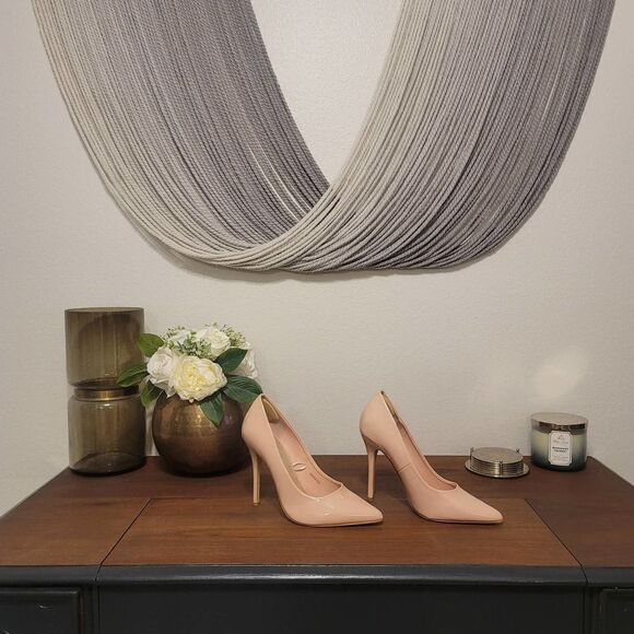 Forever 21 Nude Patent Leather Heels Sz 9 - Picture 4 of 8